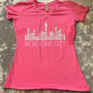 NYC Pink Short Sleeve New York City T-Shirt Medium